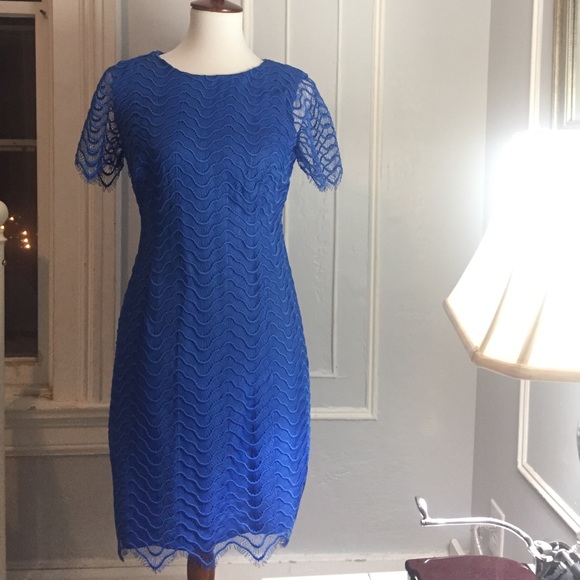 reiss blue lace dress